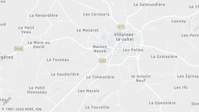 Carte de la zone d'intervention à Villaines-la-Juhel