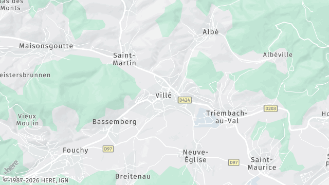 Carte de la zone d'intervention à Villé