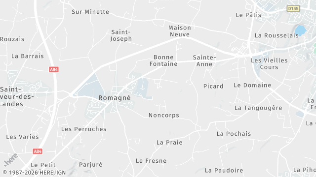 Carte de la zone d'intervention à Romagné