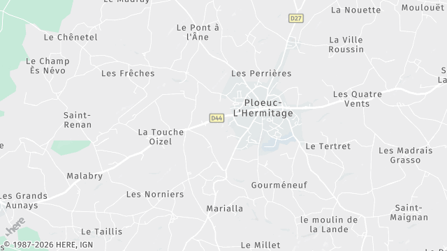 Carte de la zone d'intervention à Plœuc-L'Hermitage