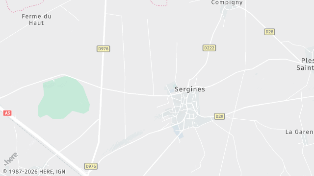 Carte de la zone d'intervention à Sergines