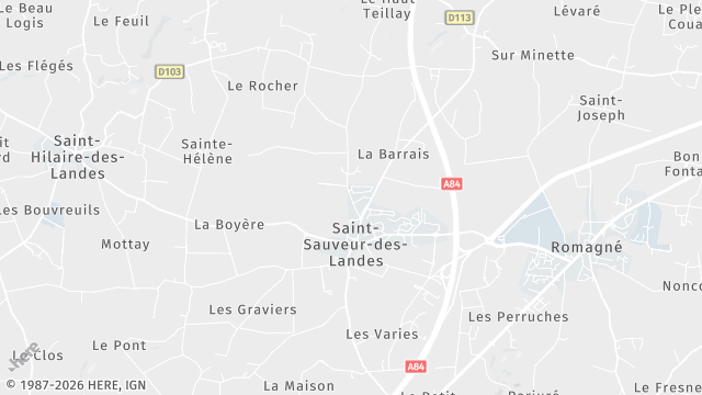 Carte de la zone d'intervention à Saint-Sauveur-des-Landes