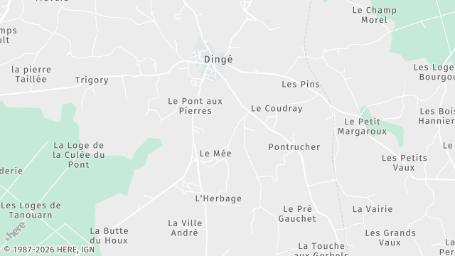 Carte de la zone d'intervention à Dingé