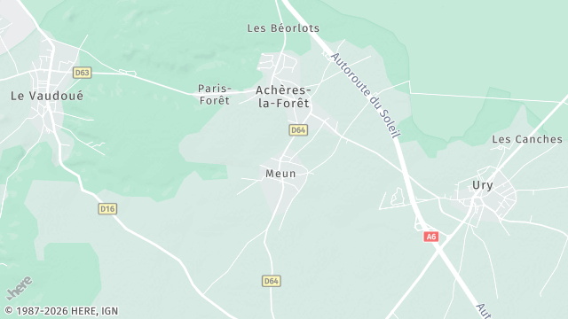 Carte de la zone d'intervention à Achères-la-Forêt