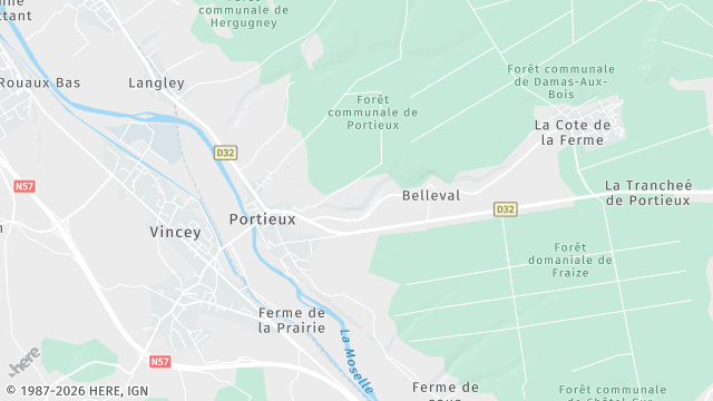Carte de la zone d'intervention à Portieux