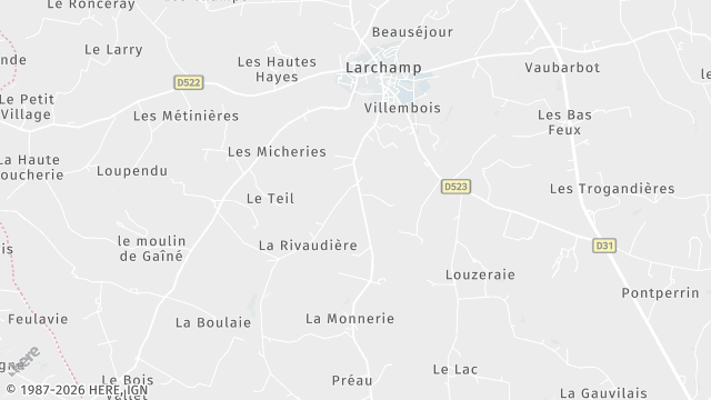 Carte de la zone d'intervention à Larchamp