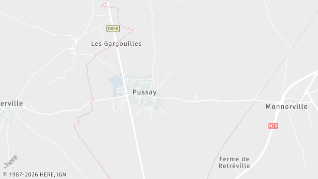 Carte de la zone d'intervention à Pussay