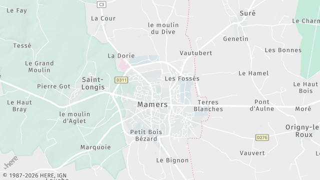 Carte de la zone d'intervention à Mamers
