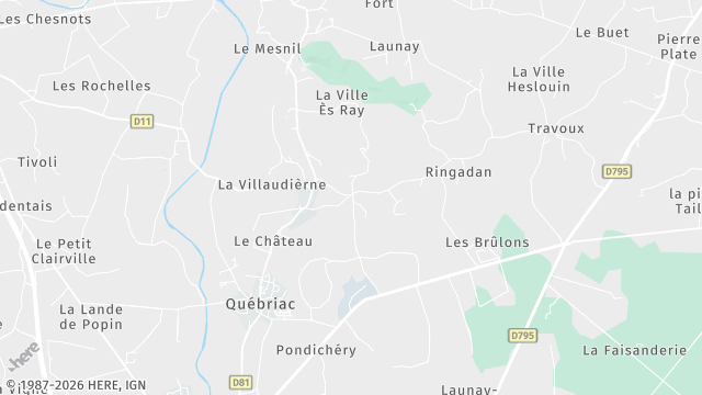 Carte de la zone d'intervention à Québriac