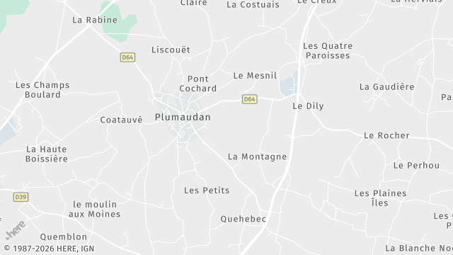 Carte de la zone d'intervention à Plumaudan