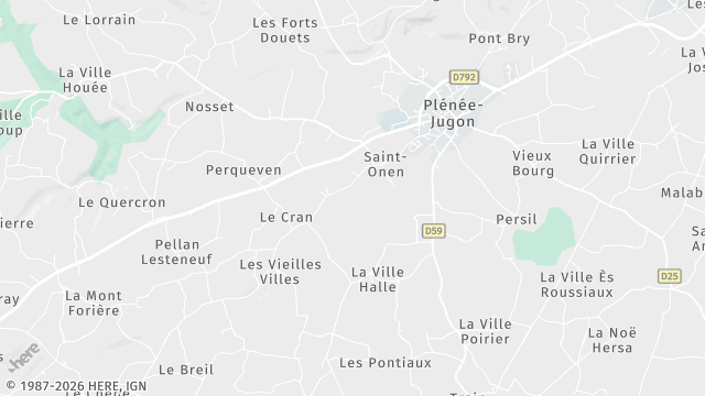 Carte de la zone d'intervention à Plénée-Jugon