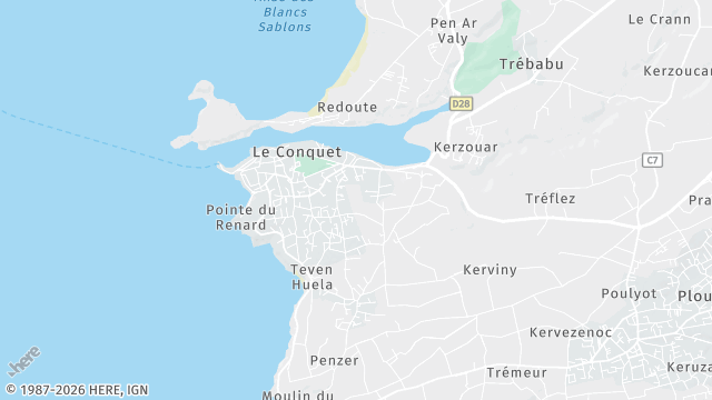 Carte de la zone d'intervention à Le Conquet