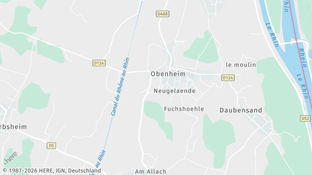Carte de la zone d'intervention à Obenheim