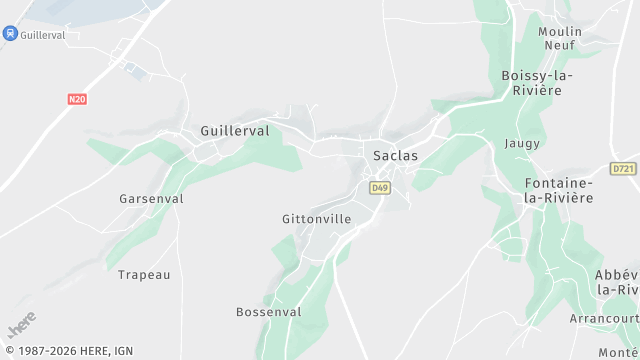 Carte de la zone d'intervention à Saclas