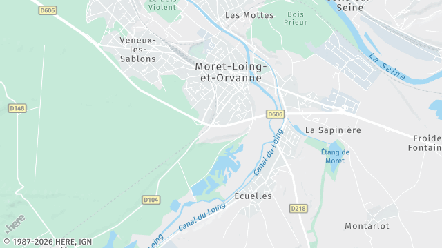 Carte de la zone d'intervention à Moret-Loing-et-Orvanne