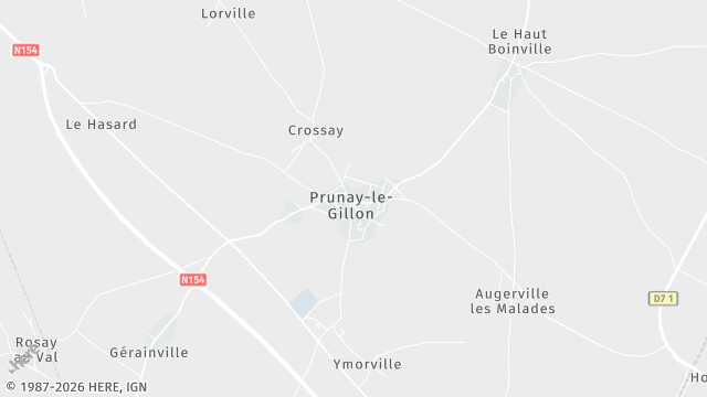 Carte de la zone d'intervention à Prunay-le-Gillon