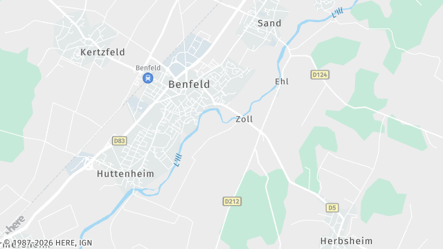 Carte de la zone d'intervention à Benfeld