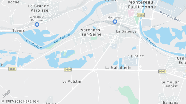 Carte de la zone d'intervention à Varennes-sur-Seine