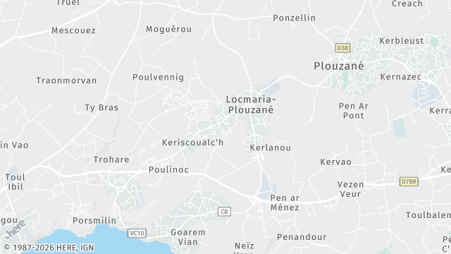 Carte de la zone d'intervention à Locmaria-Plouzané