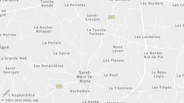 Carte de la zone d'intervention à Saint-Marc-le-Blanc