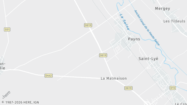 Carte de la zone d'intervention à Payns