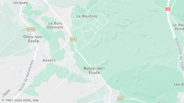 Carte de la zone d'intervention à Noisy-sur-École