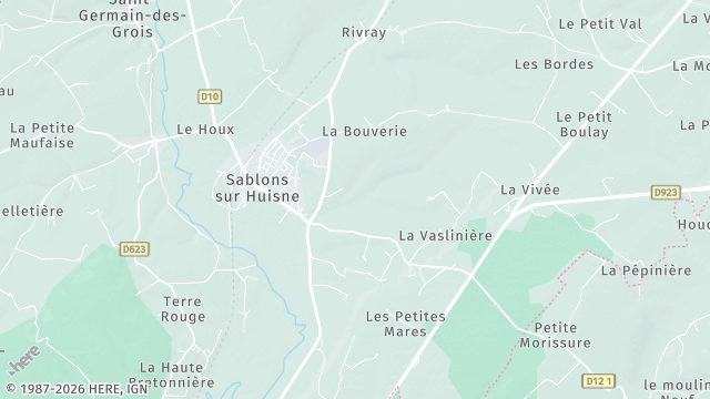 Carte de la zone d'intervention à Sablons sur Huisne