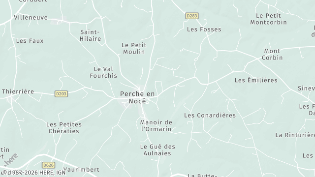 Carte de la zone d'intervention à Perche en Nocé