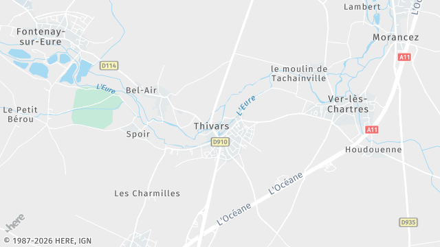 Carte de la zone d'intervention à Thivars