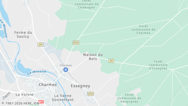 Carte de la zone d'intervention à Charmes