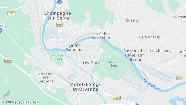 Carte de la zone d'intervention à Saint-Mammès