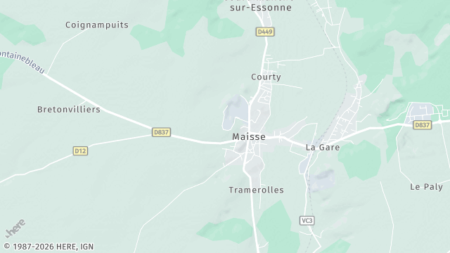Carte de la zone d'intervention à Maisse