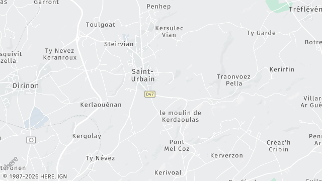 Carte de la zone d'intervention à Saint-Urbain