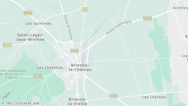 Carte de la zone d'intervention à Brienne-le-Château