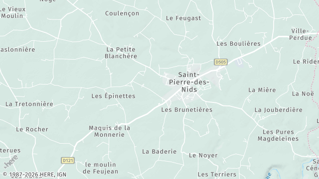 Carte de la zone d'intervention à Saint-Pierre-des-Nids