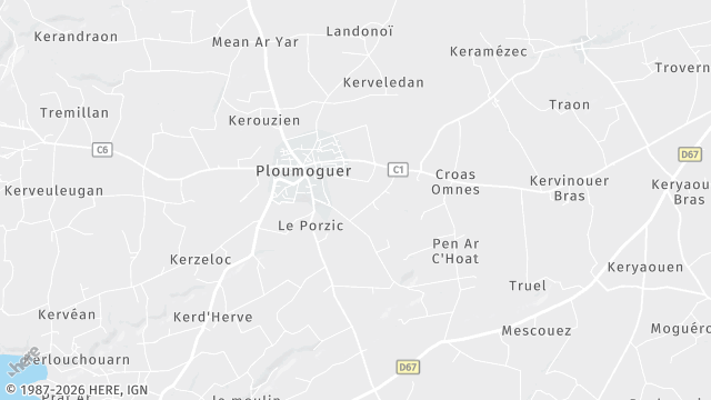 Carte de la zone d'intervention à Ploumoguer
