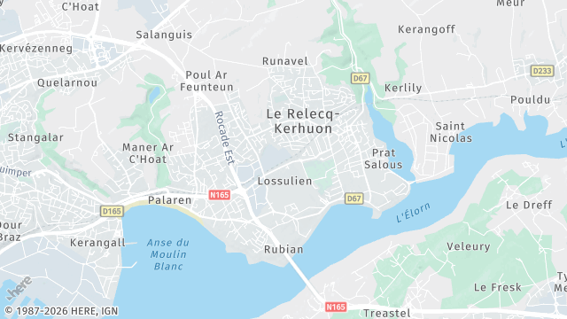 Carte de la zone d'intervention à Le Relecq-Kerhuon