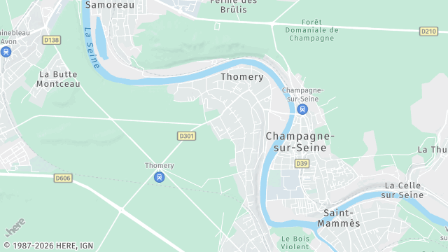 Carte de la zone d'intervention à Thomery