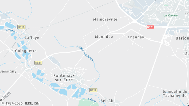 Carte de la zone d'intervention à Fontenay-sur-Eure