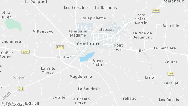 Carte de la zone d'intervention à Combourg