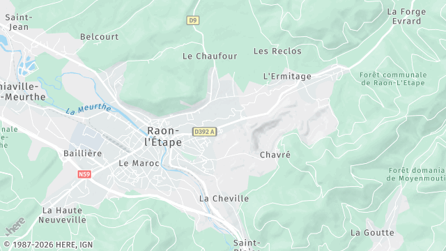 Carte de la zone d'intervention à Raon-l'Étape