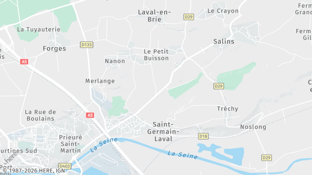 Carte de la zone d'intervention à Saint-Germain-Laval