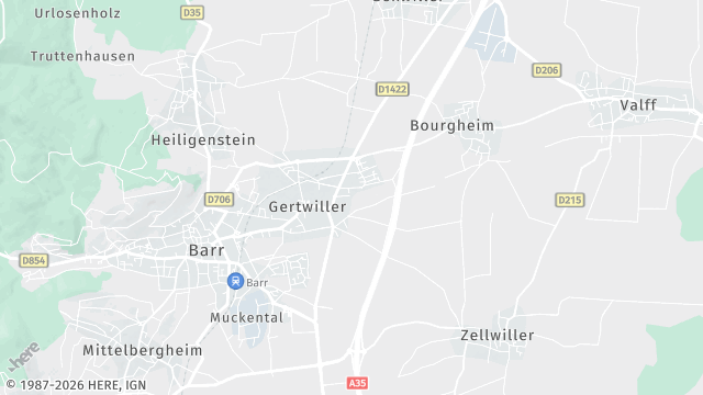 Carte de la zone d'intervention à Gertwiller