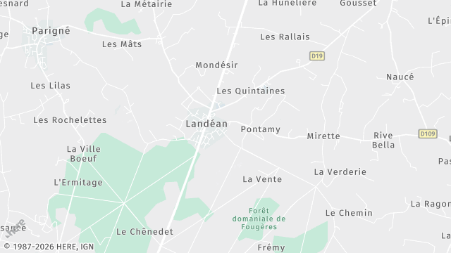 Carte de la zone d'intervention à Landéan