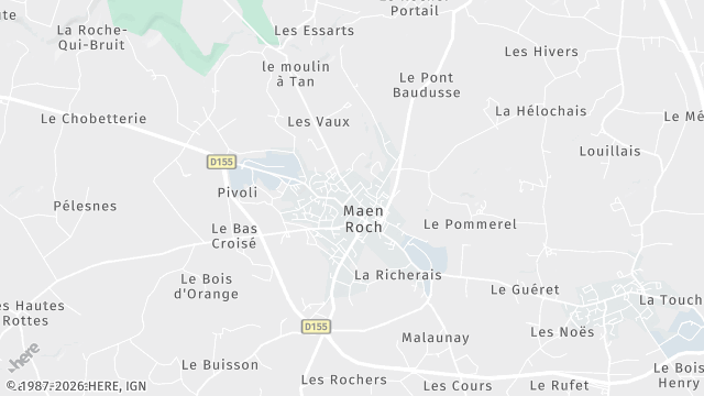 Carte de la zone d'intervention à Maen Roch