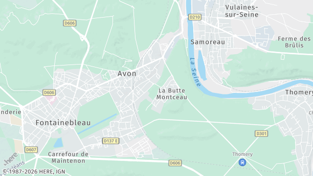 Carte de la zone d'intervention à Avon