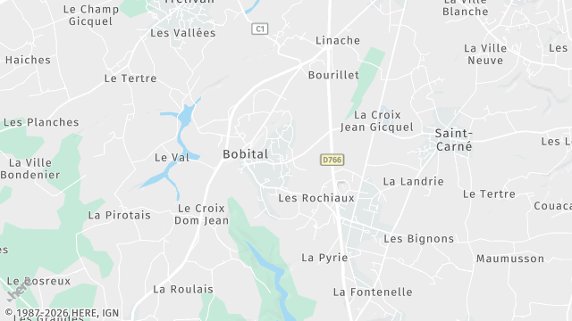 Carte de la zone d'intervention à Bobital