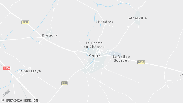 Carte de la zone d'intervention à Sours