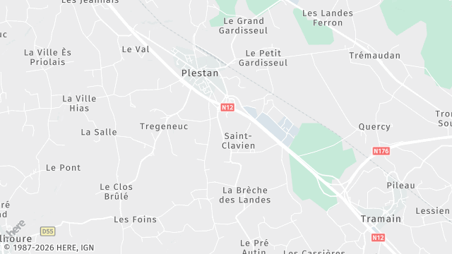 Carte de la zone d'intervention à Plestan