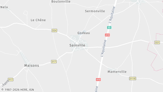 Carte de la zone d'intervention à Sainville